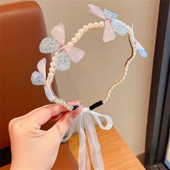 Πεταλούδα κεφαλόδεσμος Παιδικά Streamer Hair Hoop Baby Cute Princess Female Cute Pearl Hairband Finishing φουρκέτα Αξεσουάρ μαλλιών