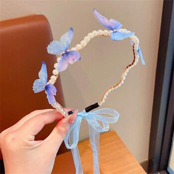 Πεταλούδα κεφαλόδεσμος Παιδικά Streamer Hair Hoop Baby Cute Princess Female Cute Pearl Hairband Finishing φουρκέτα Αξεσουάρ μαλλιών