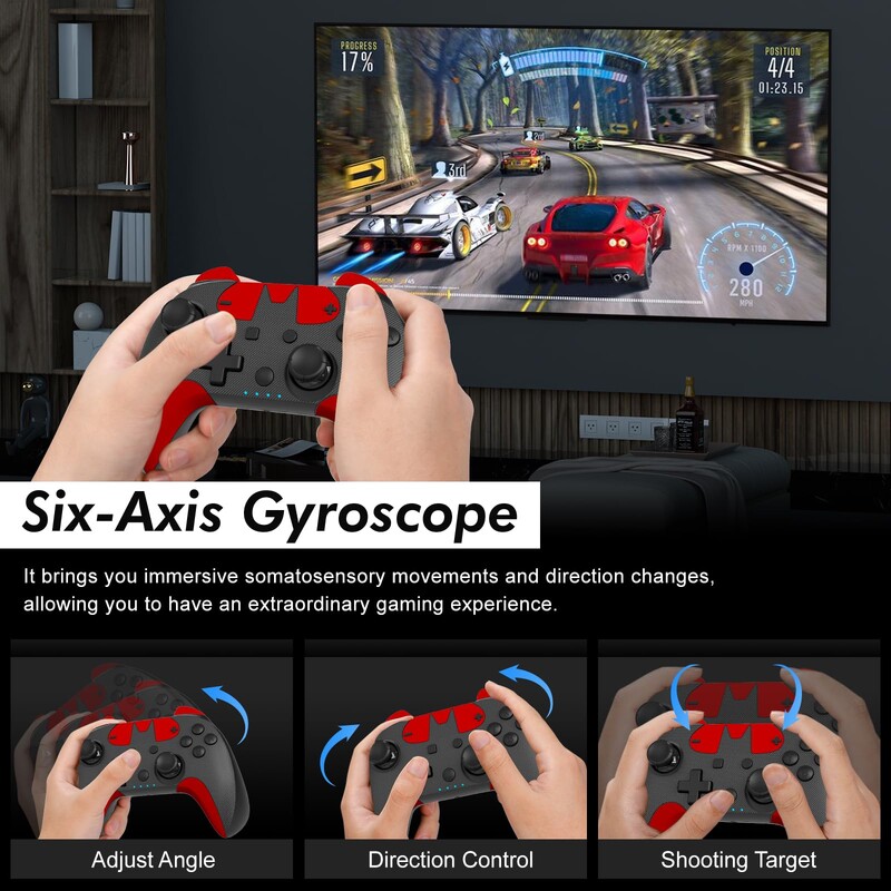 Ovládač pre Nintendo Switch Lite OLED Bluetooth Gamepady so 6-osým gyroskopom pre konzolu Switch Pro s bezdrôtovým ovládaním Joystick