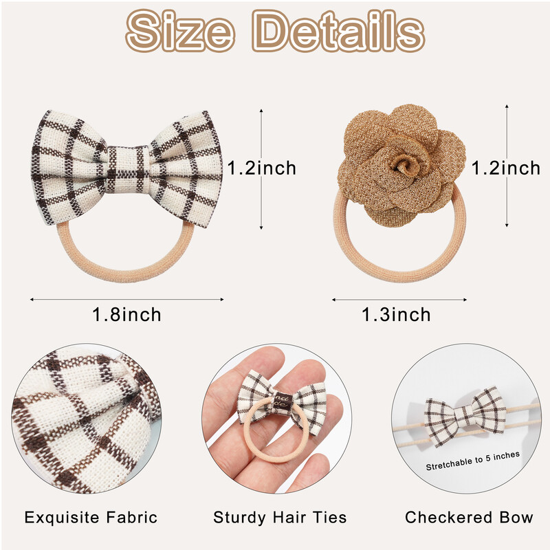 10vnt/komplektas Mergaičių miela gėlių plaukų kilpa, elastingi plaukų kaklaraiščiai vaikams, madingi plaukų aksesuarai, dovanėlė kūdikių princesėms