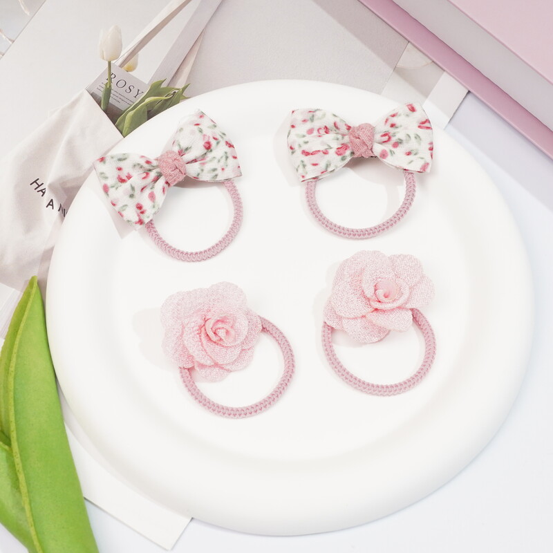 10vnt/komplektas Mergaičių miela gėlių plaukų kilpa, elastingi plaukų kaklaraiščiai vaikams, madingi plaukų aksesuarai, dovanėlė kūdikių princesėms
