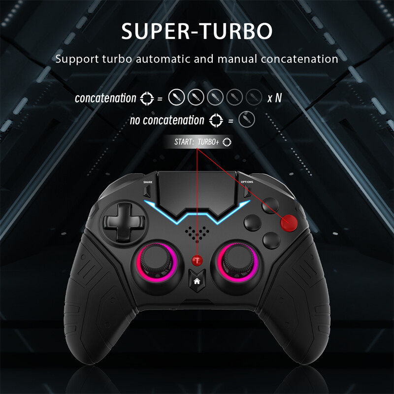 NE kontroler za PS4 PS3 PS 4 3 PC iPhone bežični Bluetooth gamepad daljinski upravljač programabilni turbo 6-osni žiroskop RGB joystick