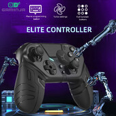 GAMINJA belaidis valdiklis dvigubos vibracijos Bluetooth žaidimų pultelis su programuojama turbo funkcija, skirta PS4 konsolės kompiuterio vairasvirtei