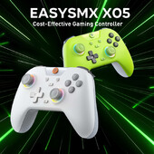 „EasySMX X05“ belaidis žaidimų pultelis „Bluetooth“ žaidimų valdiklis, suderinamas su kompiuteriu / telefonu / jungikliu / „Steam Gamer“, RGB šviesa, „Hall Effect“