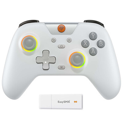 „EasySMX X05“ belaidis žaidimų pultelis „Bluetooth“ žaidimų valdiklis, suderinamas su kompiuteriu / telefonu / jungikliu / „Steam Gamer“, RGB šviesa, „Hall Effect“