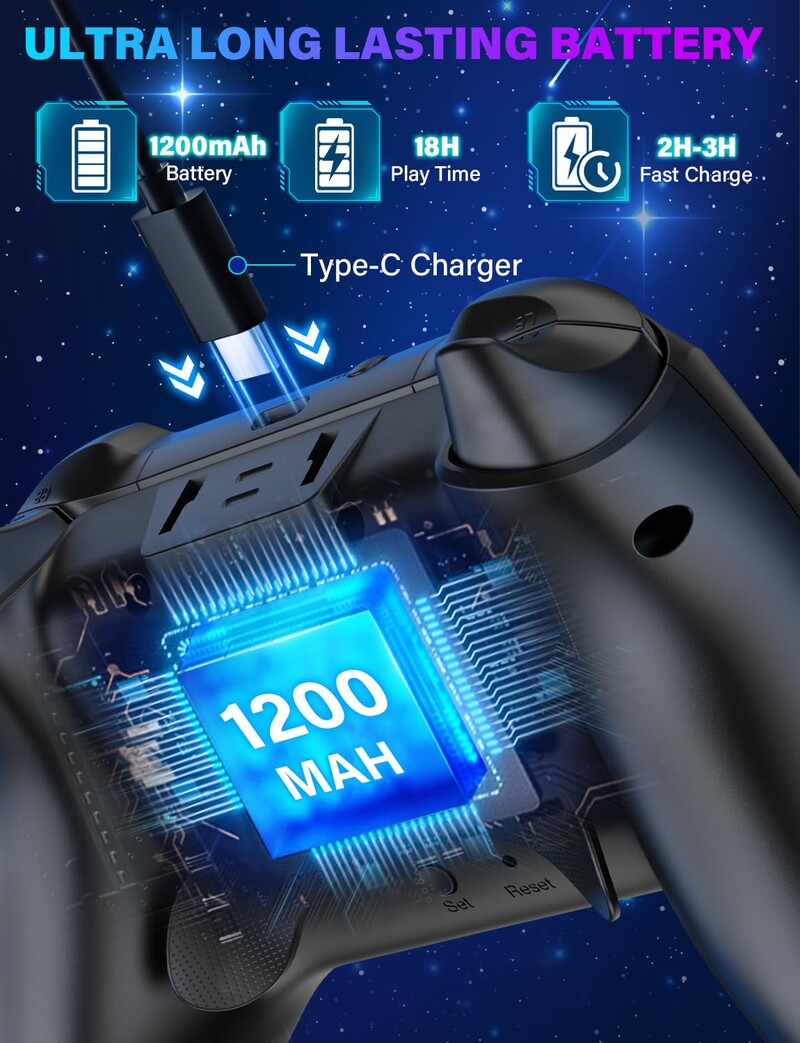 „NE Wireless Pro Switch Controller“ žaidimų žaidimų pultelis su RGB/Wake Up/Turbo/Joystick, skirtas Nintendo Switch/Lite/OLED/PC/iOS/Android