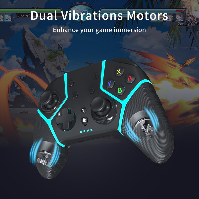 Controler de joc fără fir pentru Nintendo Switch/Lite/OLED, control de jocuri cu fir pentru PC PS3, cu Turbo/Vibrație/Gyro cu 6 axe