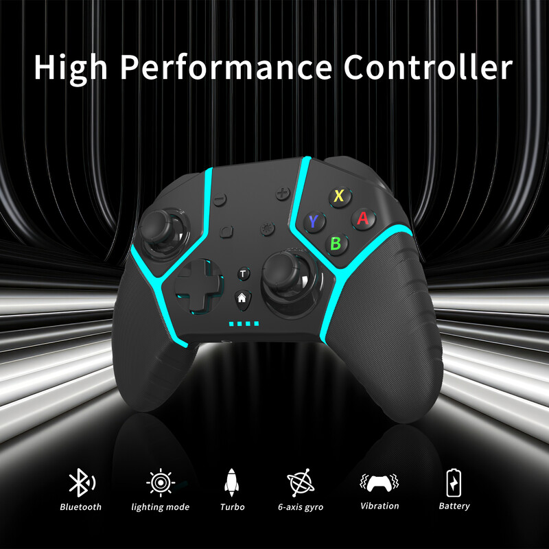 Controler de joc fără fir pentru Nintendo Switch/Lite/OLED, control de jocuri cu fir pentru PC PS3, cu Turbo/Vibrație/Gyro cu 6 axe