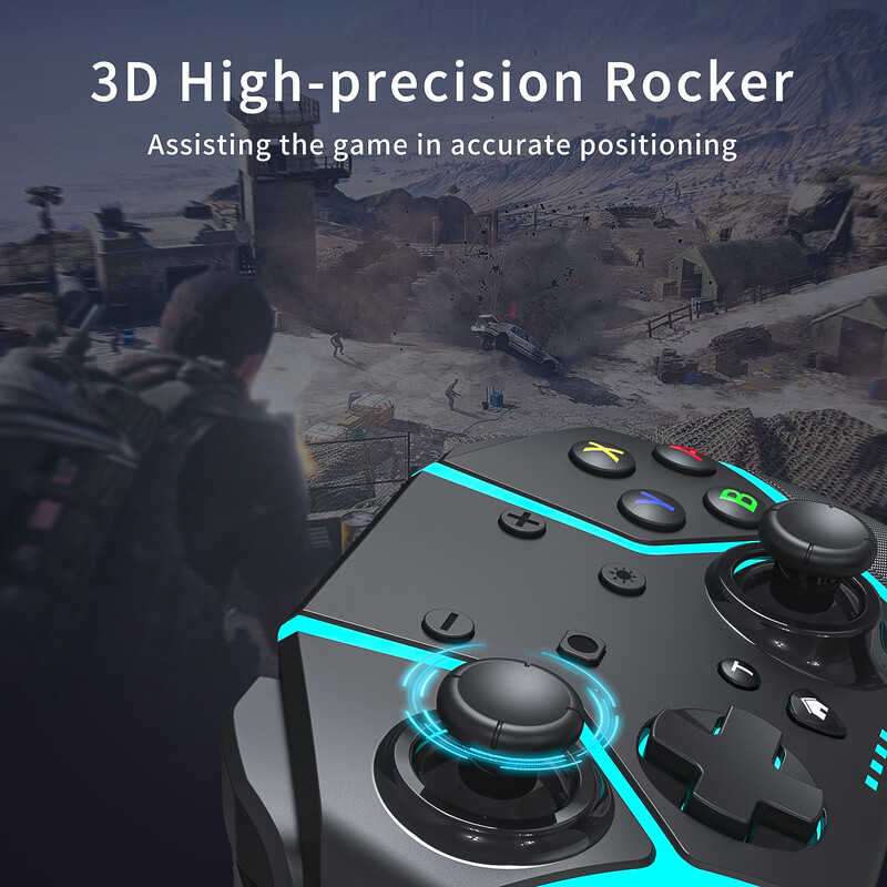 Controler de joc fără fir pentru Nintendo Switch/Lite/OLED, control de jocuri cu fir pentru PC PS3, cu Turbo/Vibrație/Gyro cu 6 axe