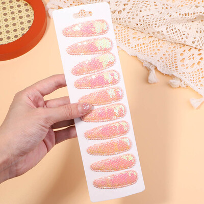 10 buc/set agrafe de păr din metal cu paiete decolorate coreene pentru copii, fete, agrafe de păr lucrate manual, agrafe BB, accesorii pentru păr