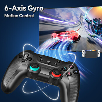 Поддържа Bluetooth безжичен контролер, съвместим с Nintendo Switch / Switch Oled Android Gamepad USB PC Joystick Controle