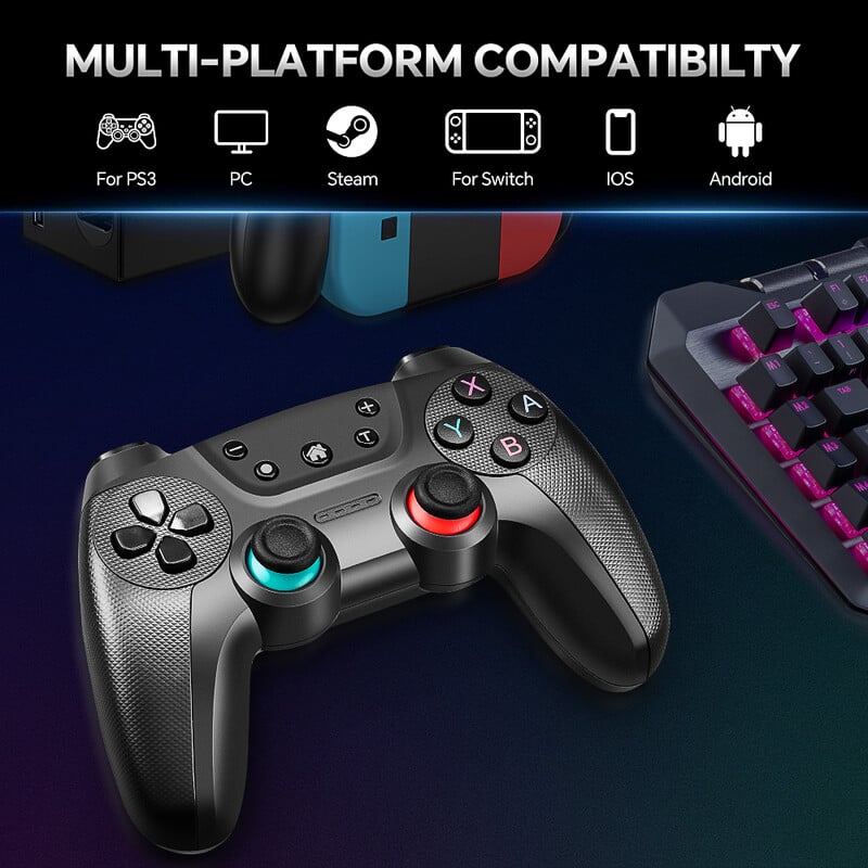 Podpora bezdrôtového ovládača Bluetooth kompatibilného s Nintendo Switch / Switch OLED Android Gamepad USB PC Joystick Control