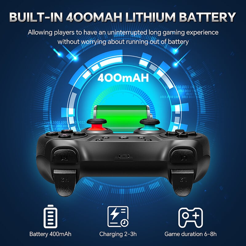 Podpora bezdrôtového ovládača Bluetooth kompatibilného s Nintendo Switch / Switch OLED Android Gamepad USB PC Joystick Control