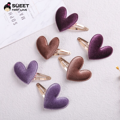2 buc/lot agrafe de păr din catifea coreeană Love Hearts pentru fete Kawaii Baby Barrette drăguțe desene animate agrafe accesorii de păr pentru copii