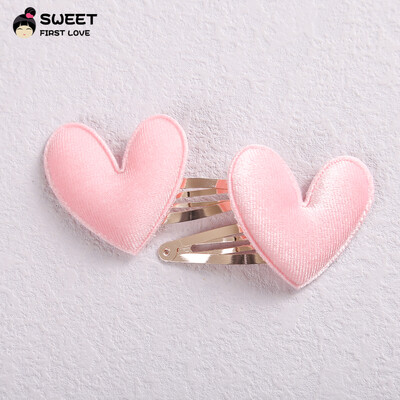 2 ks/sada kórejských zamatových sponiek do vlasov s motívom srdiečok pre dievčatá, kawaii detská sponka, roztomilé kreslené sponky do vlasov, detské vlasové doplnky