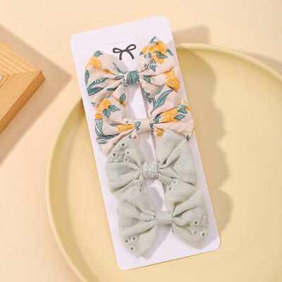 4 db/Szett Édes haj masni hajcsat gyerekeknek, szép csípős hajtűk kislányoknak Hajkiegészítők Nyomtatott üreges hajcsípő ajándék