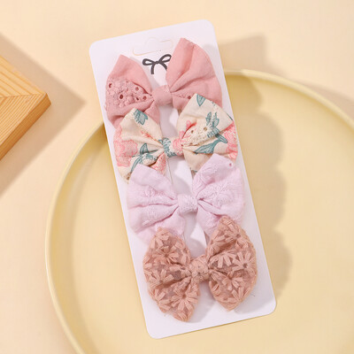 4 db/Szett Édes haj masni hajcsat gyerekeknek, szép csípős hajtűk kislányoknak Hajkiegészítők Nyomtatott üreges hajcsípő ajándék