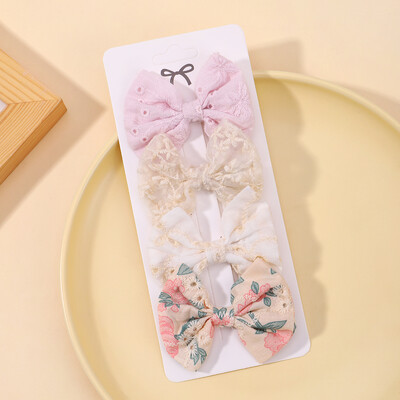 4 db/Szett Édes haj masni hajcsat gyerekeknek, szép csípős hajtűk kislányoknak Hajkiegészítők Nyomtatott üreges hajcsípő ajándék