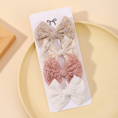 4 db/Szett Édes haj masni hajcsat gyerekeknek, szép csípős hajtűk kislányoknak Hajkiegészítők Nyomtatott üreges hajcsípő ajándék