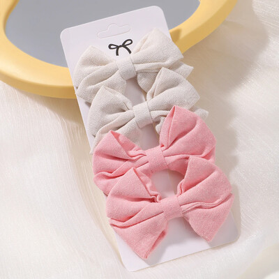 4 db Édes csipke nyomott masnis hajkapcsok hajcsajoknak Kézzel készített hajtűk Boutique Barrettes fejfedők baba haj kiegészítők