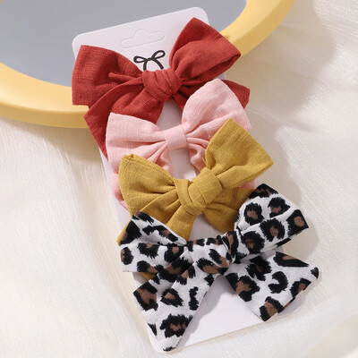 4 db Édes csipke nyomott masnis hajkapcsok hajcsajoknak Kézzel készített hajtűk Boutique Barrettes fejfedők baba haj kiegészítők