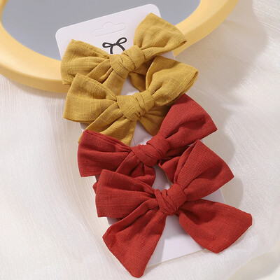 4 db Édes csipke nyomott masnis hajkapcsok hajcsajoknak Kézzel készített hajtűk Boutique Barrettes fejfedők baba haj kiegészítők