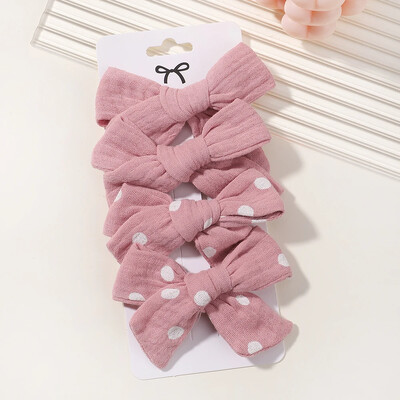 4 db Édes csipke nyomott masnis hajkapcsok hajcsajoknak Kézzel készített hajtűk Boutique Barrettes fejfedők baba haj kiegészítők