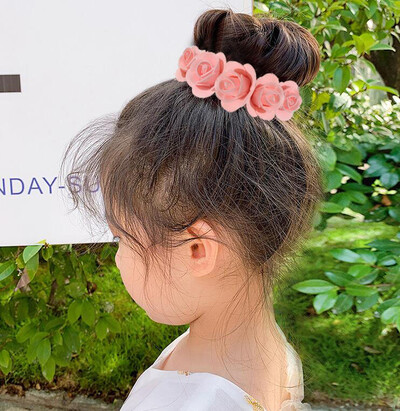 Bujor trandafir flori elastice suporturi de păr cravată gumă țesătură coroane coroane elastice coroană ghirlanda nunta bentita