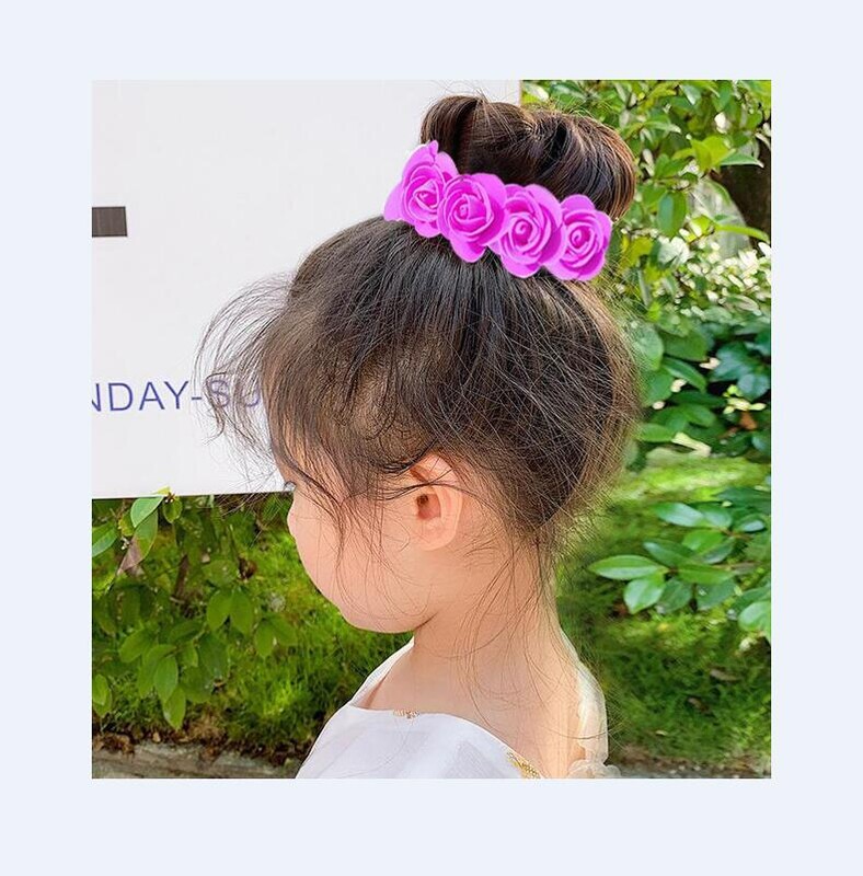 Bujor trandafir flori elastice suporturi de păr cravată gumă țesătură coroane coroane elastice coroană ghirlanda nunta bentita
