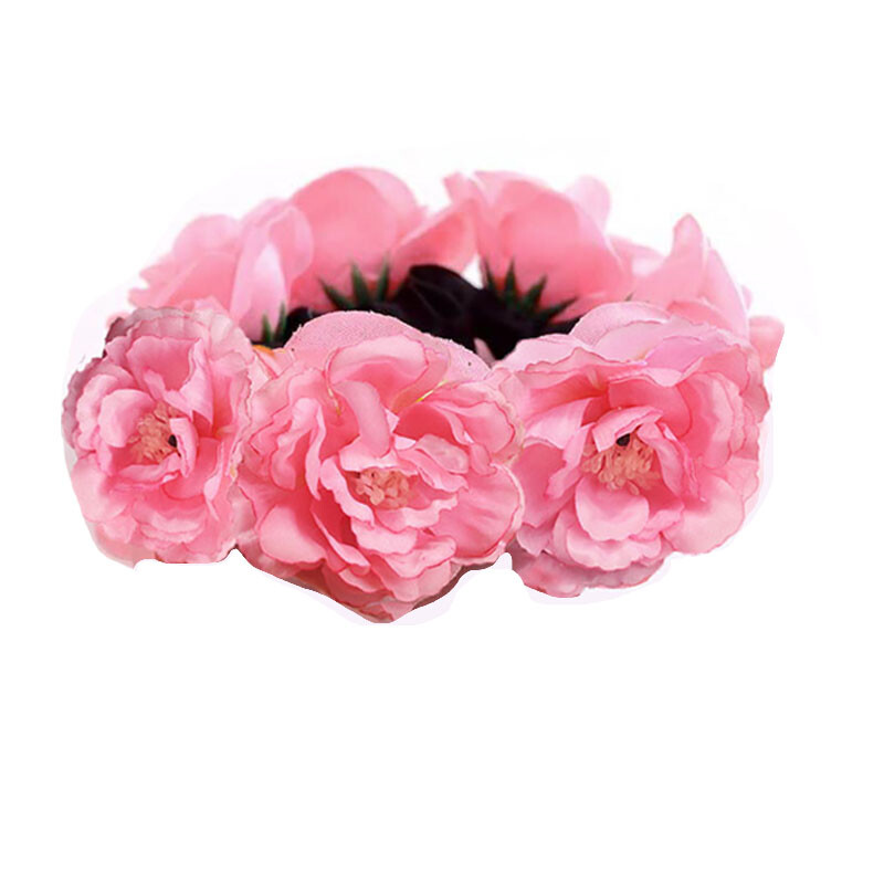 Bujor trandafir flori elastice suporturi de păr cravată gumă țesătură coroane coroane elastice coroană ghirlanda nunta bentita