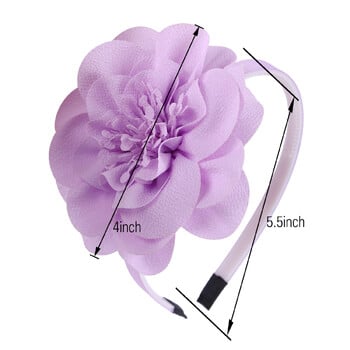 1 ΤΕΜ. Κορίτσια Flower Headbands Chiffon Large Foral Hairbands Παιδικά Πλαστικά Δόντια Headband Κορίτσια Γυναικεία αξεσουάρ μαλλιών