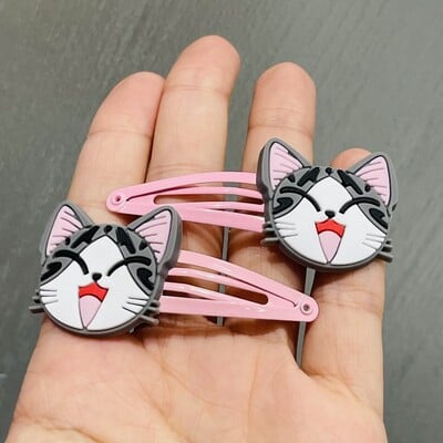 2db Lányok Aranyos Rajzfilm Állatok Chi Cat Elefánt Hajcsatok Gyerekek Kedves Hajtűk Fejpántok Barrettes Divatos Hajkiegészítők