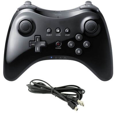 Wireless Classic Pro Controller Joystick Gamepad Nintend wii U Pro-hoz USB-kábellel vezeték nélküli kontrollerrel