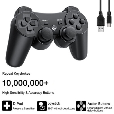 За Sony PS3 безжичен контролер Playstation 3 Bluetooth геймпад с USB зарядно за PS3 конзола Mando Джойстик и компютърна игра
