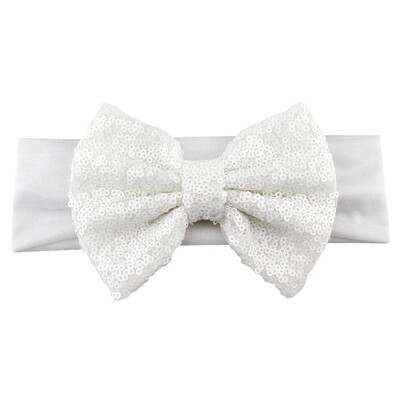 Trendy 5" veľké flitrové mašle do vlasov bavlnená čelenka veľkoobchod pevné elastické DIY dievčenské vlasové doplnky pokrývky hlavy párty detské čelenky