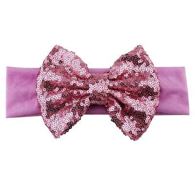 Trendy 5" veľké flitrové mašle do vlasov bavlnená čelenka veľkoobchod pevné elastické DIY dievčenské vlasové doplnky pokrývky hlavy párty detské čelenky