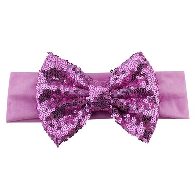 Trendy 5" veľké flitrové mašle do vlasov bavlnená čelenka veľkoobchod pevné elastické DIY dievčenské vlasové doplnky pokrývky hlavy párty detské čelenky