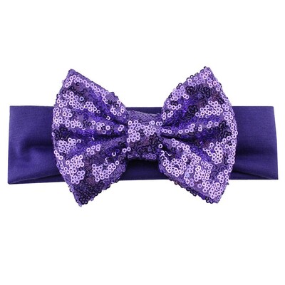 Trendy 5" veľké flitrové mašle do vlasov bavlnená čelenka veľkoobchod pevné elastické DIY dievčenské vlasové doplnky pokrývky hlavy párty detské čelenky