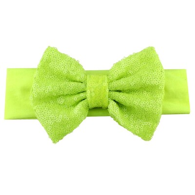 Trendy 5" veľké flitrové mašle do vlasov bavlnená čelenka veľkoobchod pevné elastické DIY dievčenské vlasové doplnky pokrývky hlavy párty detské čelenky