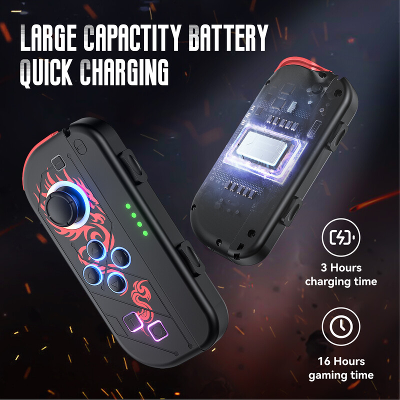 Joy Pad για Nintendo Switch/LED Lite Joystick Ασύρματο χειριστήριο παιχνιδιών λαβή Υποστήριξη αφύπνισης και Λειτουργία Turbo 6 Άξονα