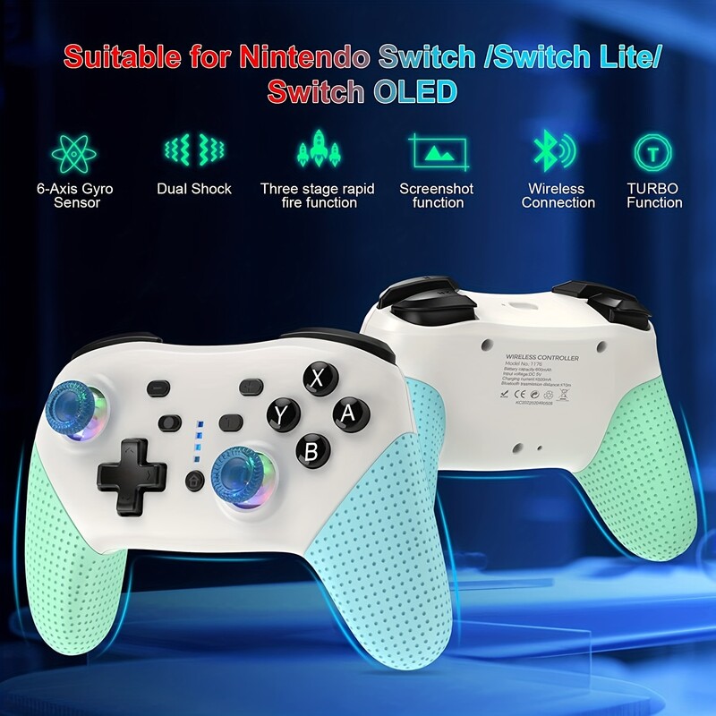 Bezdrôtový ovládač s prepínaním s funkciou prebudenia Turbo Motion Controller kompatibilný s Nintendo Switch/OLED/Lite/PC/PS3/Android