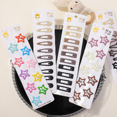 10db Kawaii Geometric Fém Hajtű Szett Női Lányok Gyerek Hajfogók Hajcsipesz Csapok Barrettes Kiegészítők Hajcsat Fejdísz