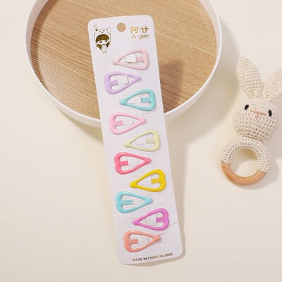 10db Kawaii Geometric Fém Hajtű Szett Női Lányok Gyerek Hajfogók Hajcsipesz Csapok Barrettes Kiegészítők Hajcsat Fejdísz