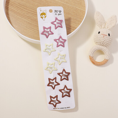 10db Kawaii Geometric Fém Hajtű Szett Női Lányok Gyerek Hajfogók Hajcsipesz Csapok Barrettes Kiegészítők Hajcsat Fejdísz