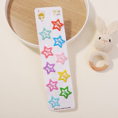 10db Kawaii Geometric Fém Hajtű Szett Női Lányok Gyerek Hajfogók Hajcsipesz Csapok Barrettes Kiegészítők Hajcsat Fejdísz