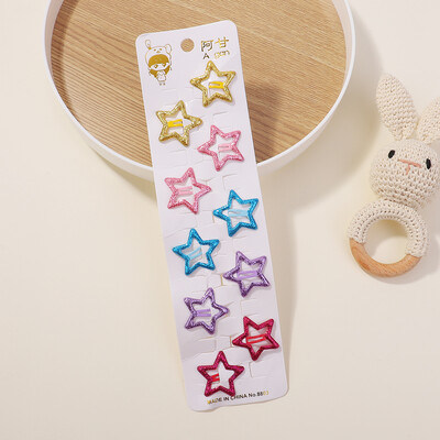 10db Kawaii Geometric Fém Hajtű Szett Női Lányok Gyerek Hajfogók Hajcsipesz Csapok Barrettes Kiegészítők Hajcsat Fejdísz