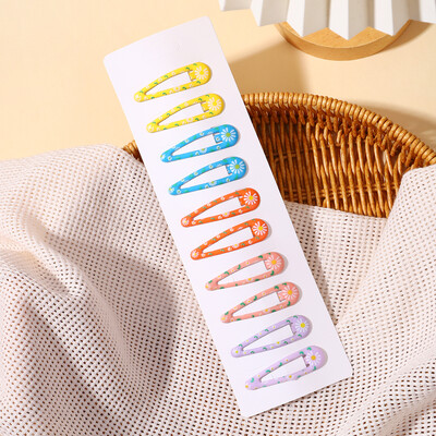 10db Kawaii Geometric Fém Hajtű Szett Női Lányok Gyerek Hajfogók Hajcsipesz Csapok Barrettes Kiegészítők Hajcsat Fejdísz