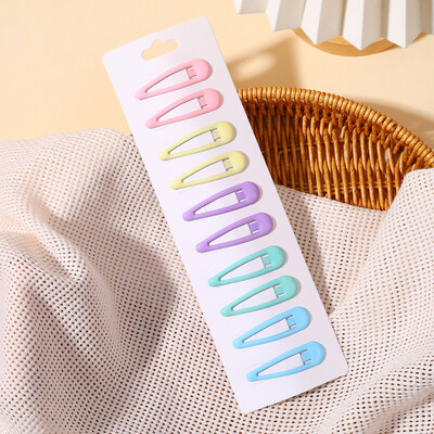 10db Kawaii Geometric Fém Hajtű Szett Női Lányok Gyerek Hajfogók Hajcsipesz Csapok Barrettes Kiegészítők Hajcsat Fejdísz