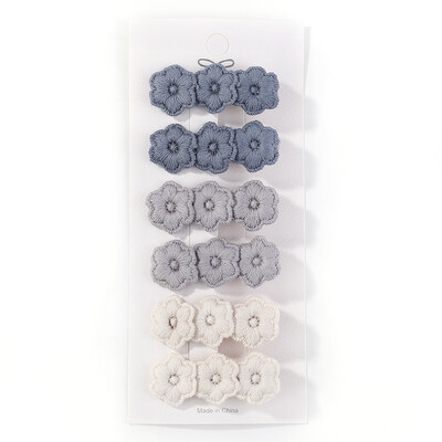 6 db/tétel Virághímzés Hajtűk Gyermek Virág Hajcsat Geometrikus Sweet Girls Hajkiegészítők Vintage Hajtűk Barrettes