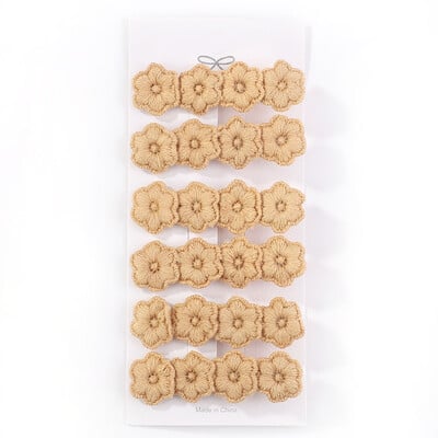 6 db/tétel Virághímzés Hajtűk Gyermek Virág Hajcsat Geometrikus Sweet Girls Hajkiegészítők Vintage Hajtűk Barrettes